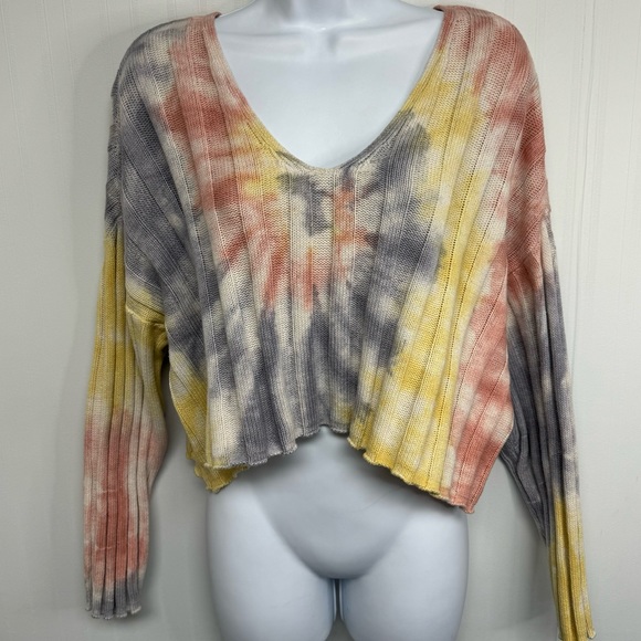 American Eagle Tie Dye Cropped Oversized Sweater - Size Small - Picture 1 of 7